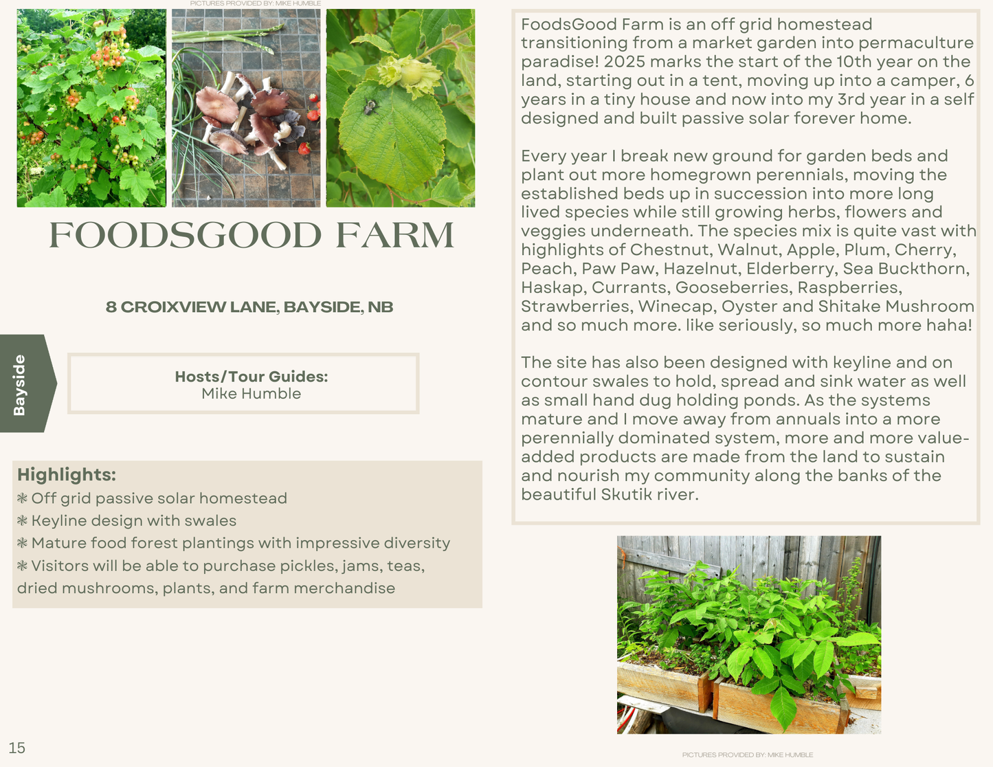 Food forest tours - 2025