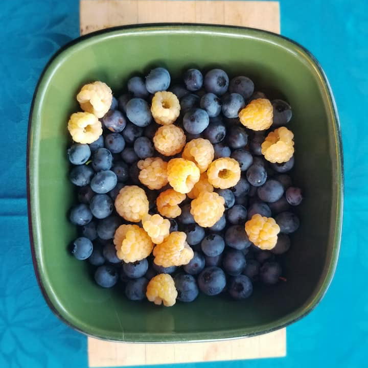 Yellow raspberries